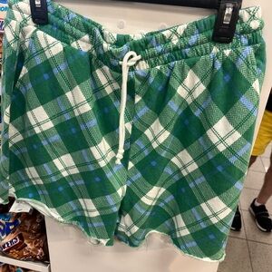 NWT Juniors' IVORY ELLA Plaid Lounge Shorts size Medium